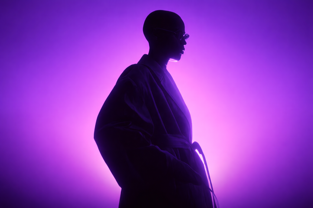Person in purple lighting